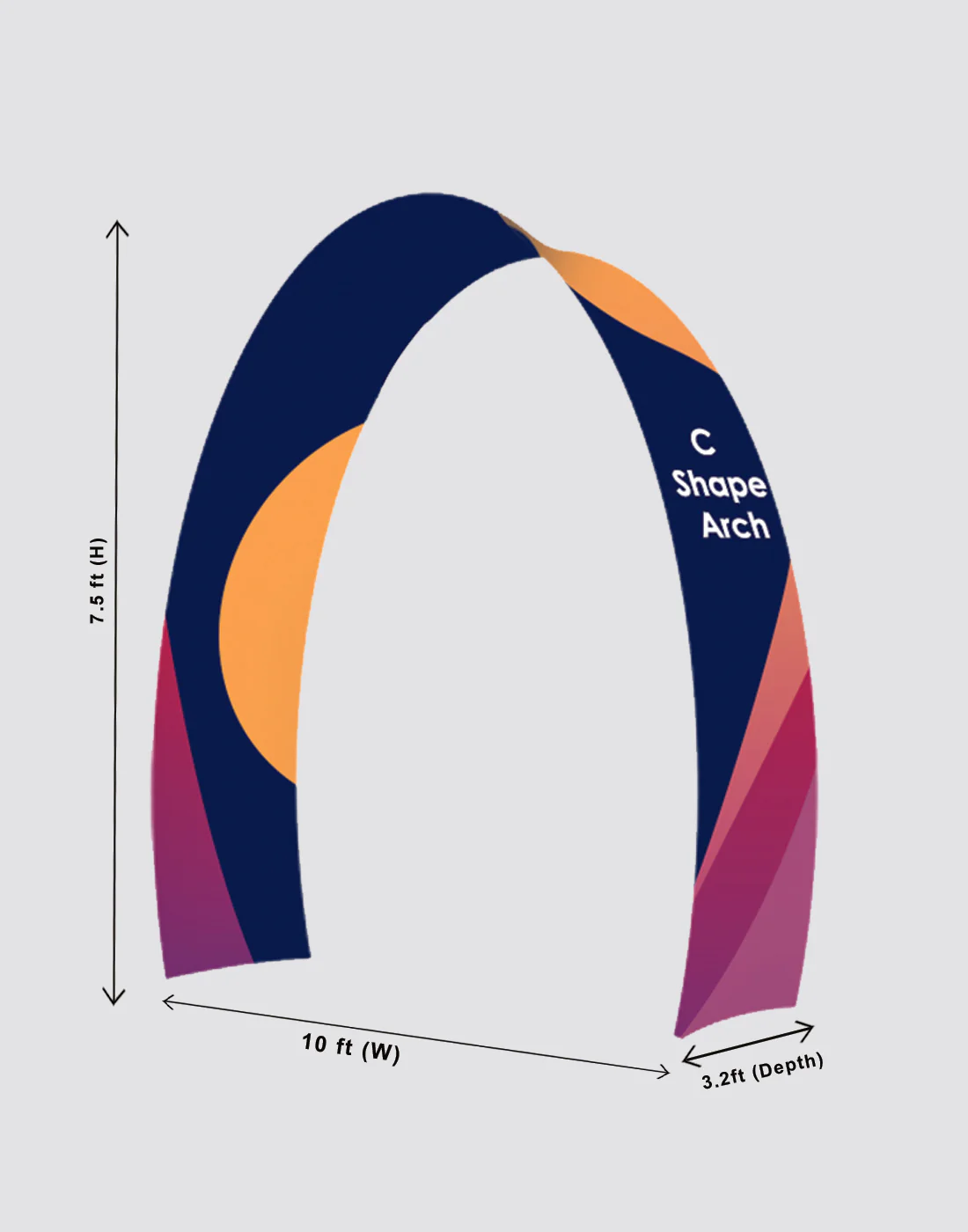 10ft C-Shaped Fabric Arch Display - Image 3