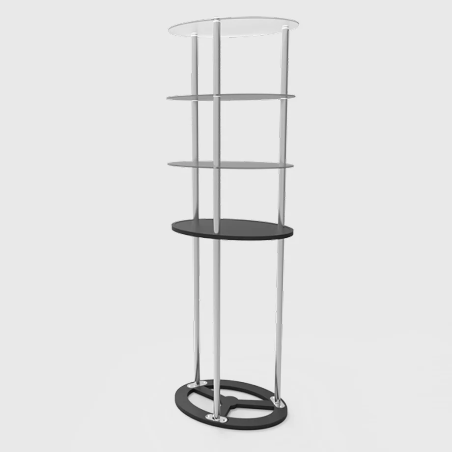 Oval Counter with Acrylic Triple Shelves - Image 3
